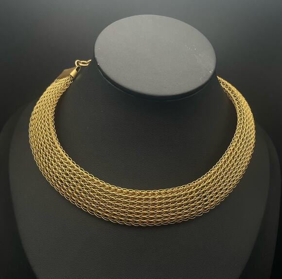 Sarah Cavender Metalworks Jewelry - Sarah Cavender Metalworks Gold Tone Mesh Choker 15.5" Necklace Paper Tag Alabama